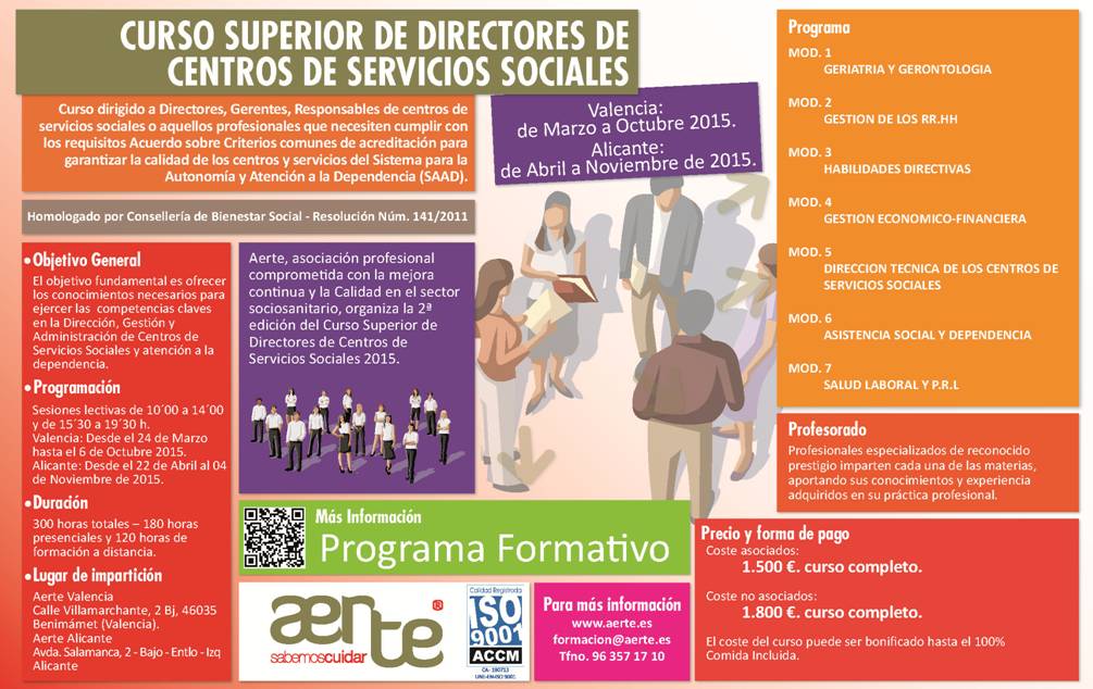 Curso superior dirección de residencias de AERTE