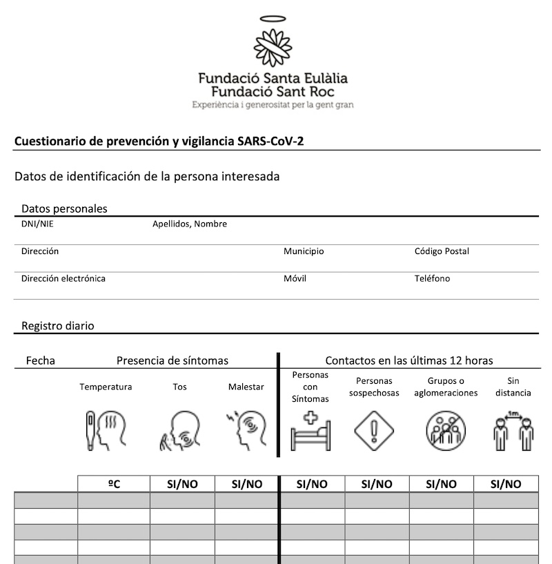 Cuestionario empleados residencias covid