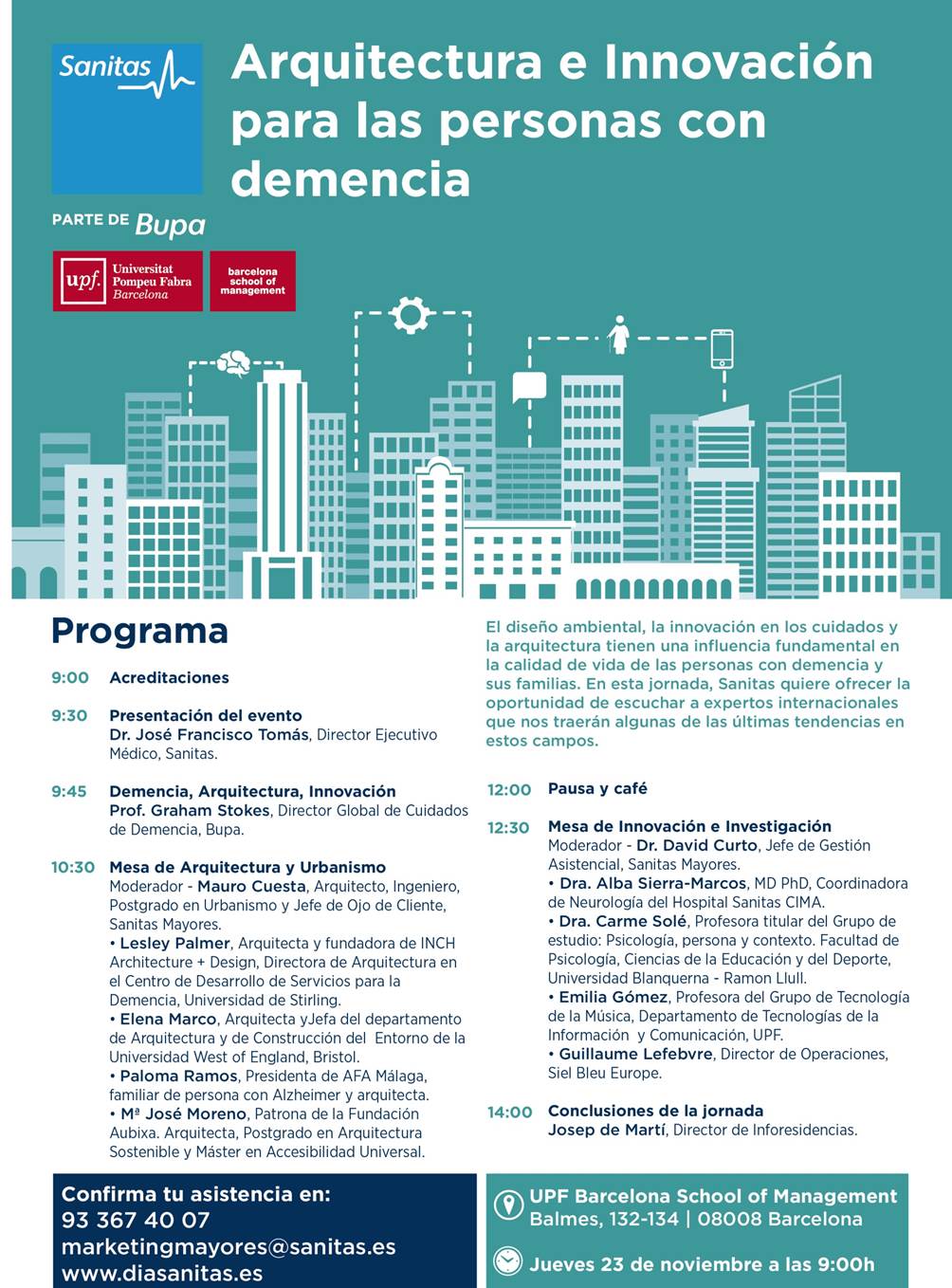 Jornada Sanitas arquitectura